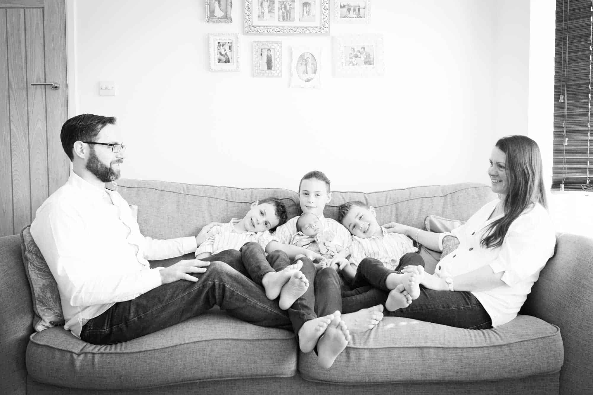 Bromley baby photographer indoors with family