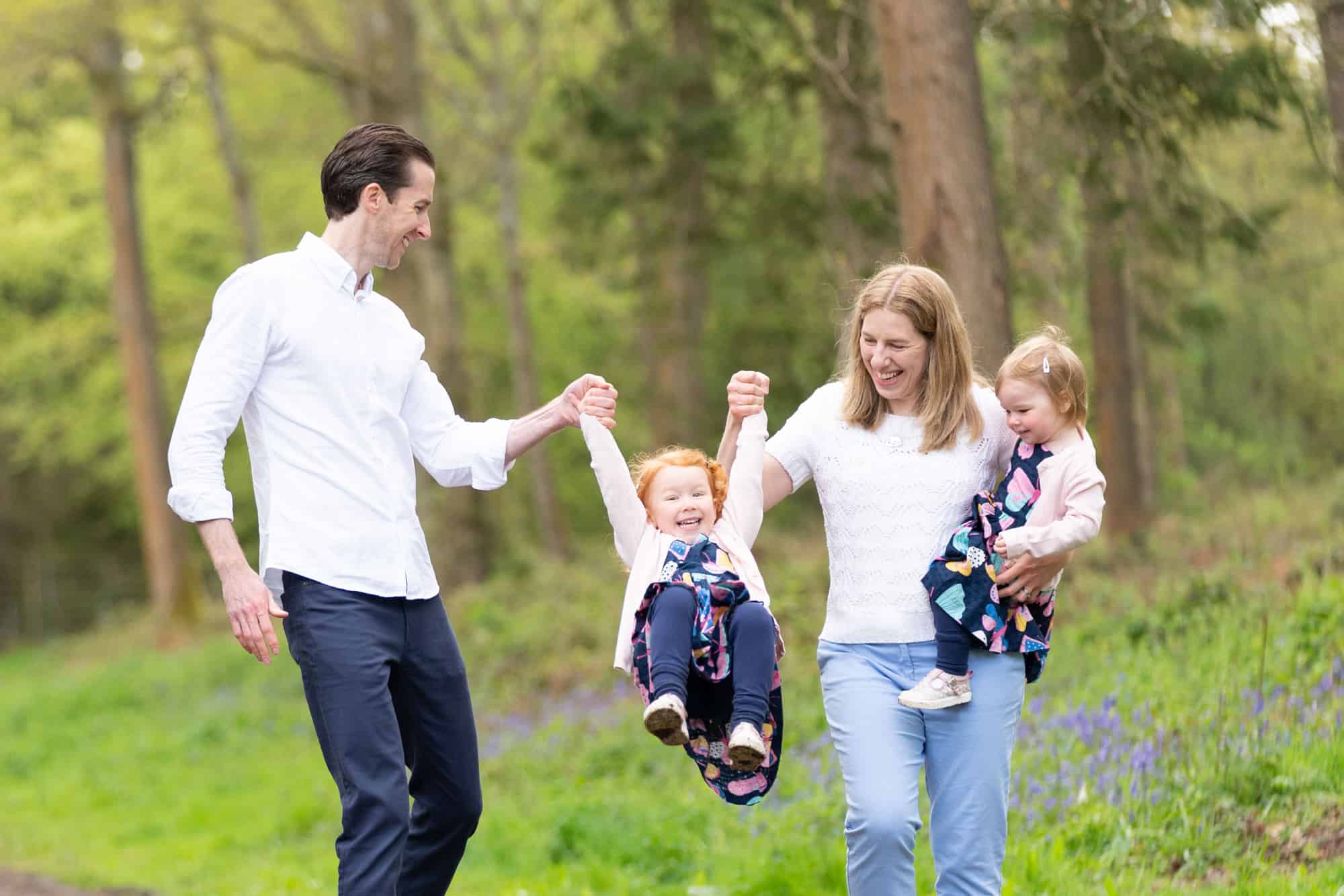 Orpington photographer with bluebell family photoshoot