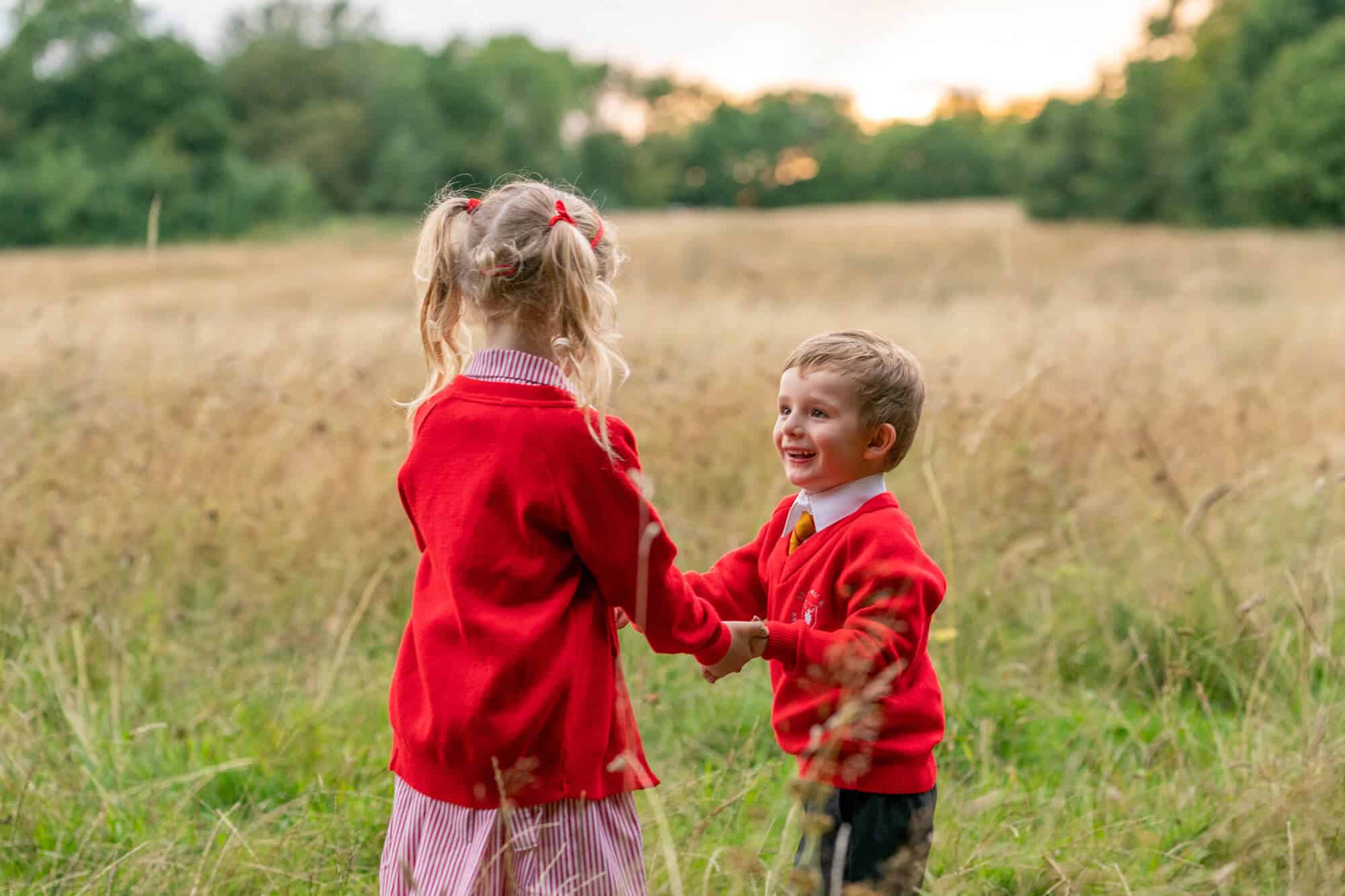 Back to school photographer in Orpington capturing sibling love